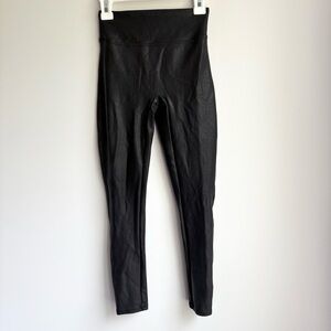 Spanx faux leather leggings black size small 7/8